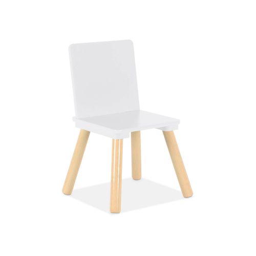 Table Carrée Enfant Avec 2 Chaises. Pieds En Pin. Blanc