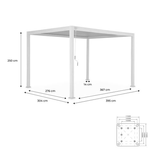 Pergola Bioclimatique Coloris Bois Foncé – Triomphe – 3x4m. Aluminium. à Lames Orientables