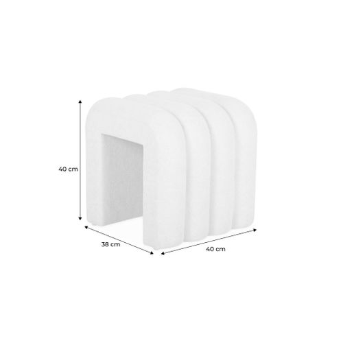 Set De 2 Poufs Contemporains En Tissu Blanc