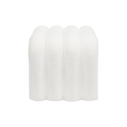 Set De 2 Poufs Contemporains En Tissu Blanc