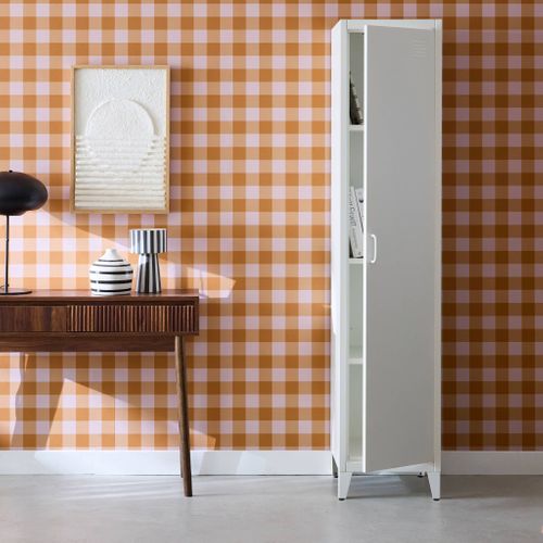Armoire Chambre En Acier Blanc. 4 Espaces De Rangement. Casier