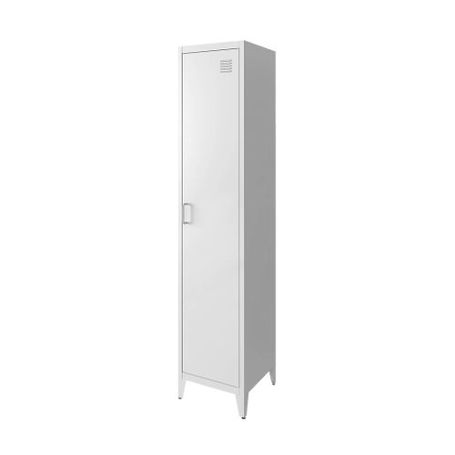 Armoire Chambre En Acier Blanc. 4 Espaces De Rangement. Casier
