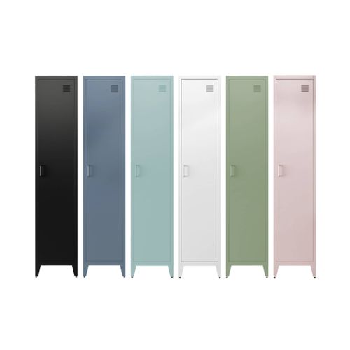 Armoire Chambre En Acier Blanc. 4 Espaces De Rangement. Casier
