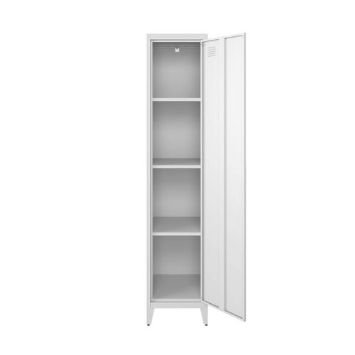 Armoire Chambre En Acier Blanc. 4 Espaces De Rangement. Casier