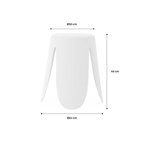 Set De 2 Tabourets Empilables Bleu Marine. Bouclette Texturée. Niki. D.30 / 44 X H46cm