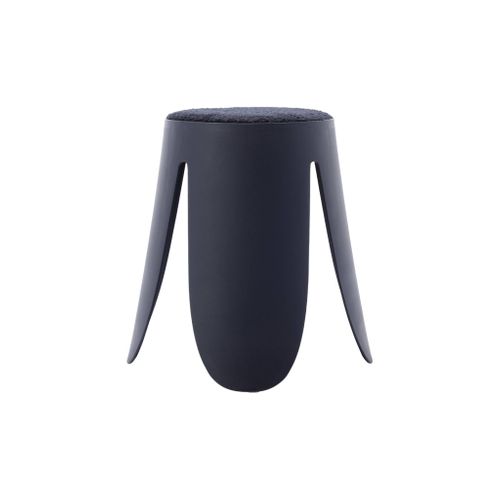 Set De 2 Tabourets Empilables Bleu Marine. Bouclette Texturée. Niki. D.30 / 44 X H46cm