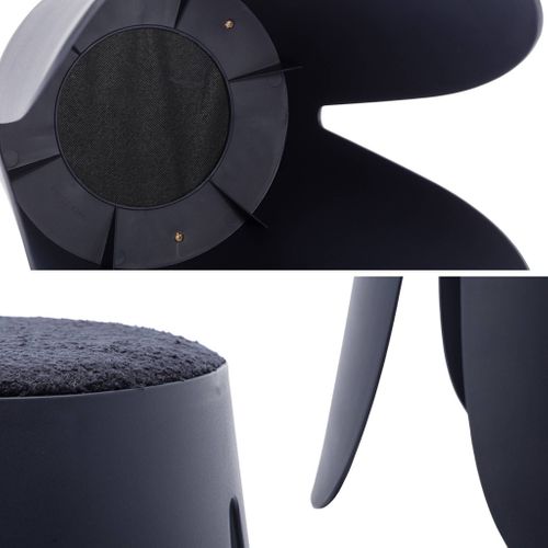 Set De 2 Tabourets Empilables Bleu Marine. Bouclette Texturée. Niki. D.30 / 44 X H46cm