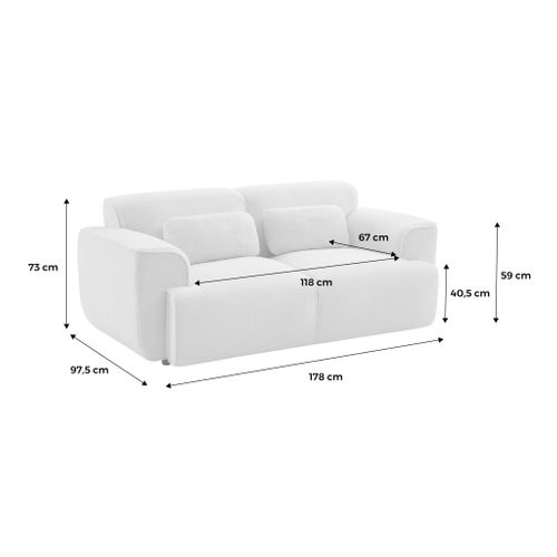 Canapé Wallas. 2 Places. Tissu Velours Côtelé Vert L 180 X P 98 X H 73cm