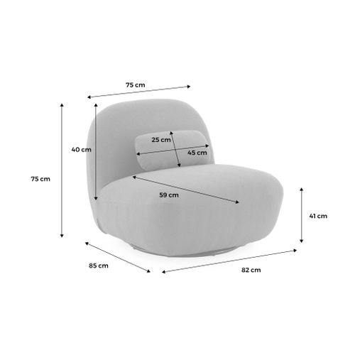 Fauteuil Pivotant 360° En Bouclette Texturée Moutarde. Piètement En Métal Noir Mat - Spino