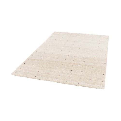 Tapis Enfant à Petits Pois 80x150cm Tapis Intérieur Crème Et Multicolore. Poils Longs Shaggy