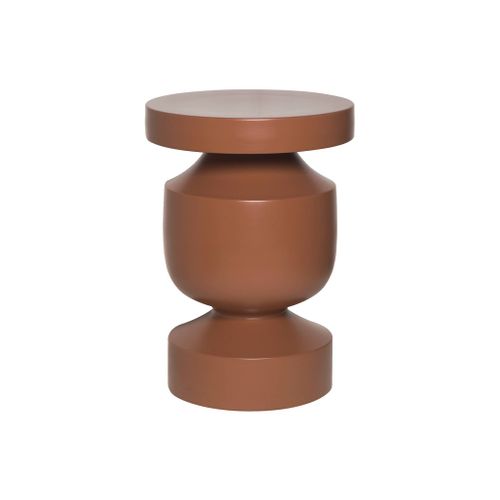 Table D'appoint. Bout De Canapé. Table De Chevet En Métal Coloris Terracotta. Alma. D.30.5 X H