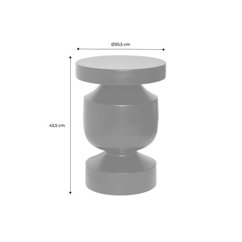Table D'appoint. Bout De Canapé. Table De Chevet En Métal Coloris Crème. Alma. Ø30.5 X H 43.5cm