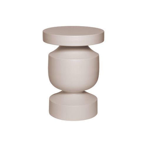 Table D'appoint. Bout De Canapé. Table De Chevet En Métal Coloris Crème. Alma. Ø30.5 X H 43.5cm