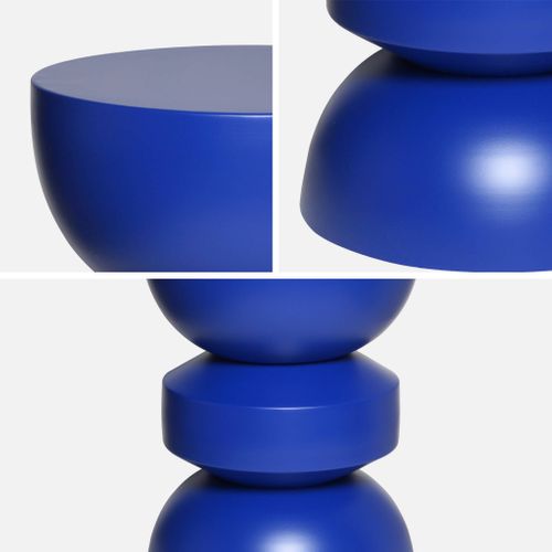 Table D'appoint. Bout De Canapé. Table De Chevet En Métal. Bleu. Assa. Ø32 X H 43.5cm