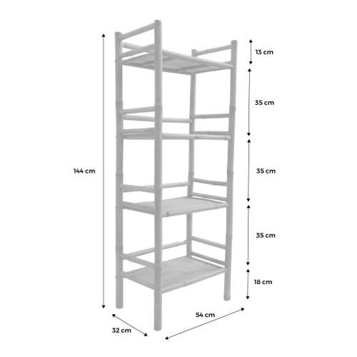 Etagère En Bambou 4 Niveaux L54cm X P32 X H144cm