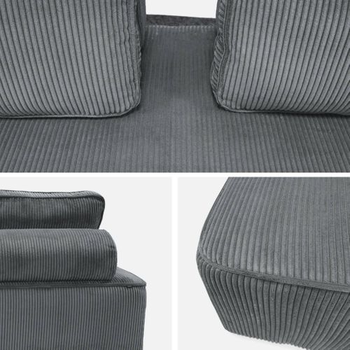 Chauffeuse 2 Places Canapé Modulable Gris Foncé