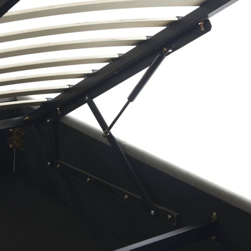 Lit Coffre Avec Sommier à Lattes. Finition Velours Côtelé Gris 90x190 cm