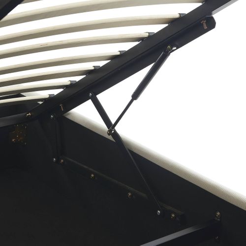 Lit Coffre Avec Sommier à Lattes. Finition Velours Côtelé Blanc. 140x190 cm