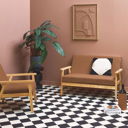 Canapé Banquette 2 Places + Fauteuil Velours Côtelé. Pieds Bois. Marron