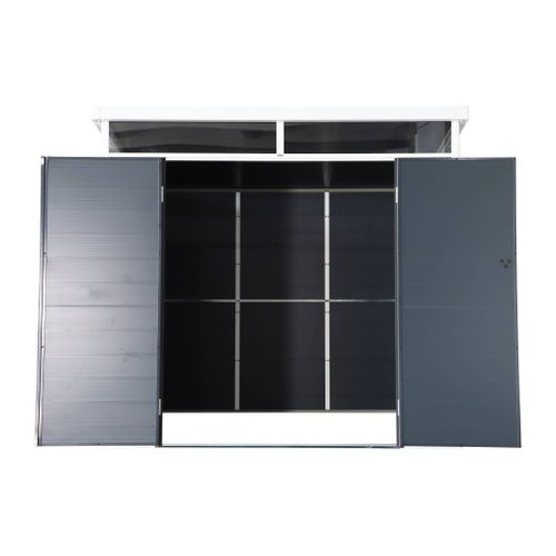 Abri De Jardin Plastique 4.55 M². Anthracite. Avec Toiture Monopente Skylight. Fenêtre Et Grande