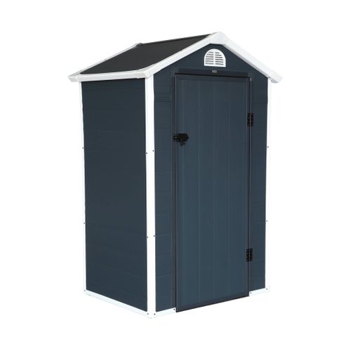 Abri De Jardin Plastique 1.39 M². Anthracite. Structure Aluminium. 134 X 104 X 204cm