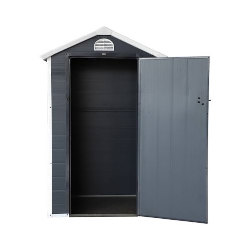 Abri De Jardin Plastique 1.39 M². Anthracite. Structure Aluminium. 134 X 104 X 204cm