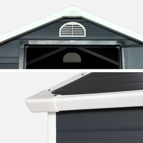 Abri De Jardin Plastique 1.39 M². Anthracite. Structure Aluminium. 134 X 104 X 204cm