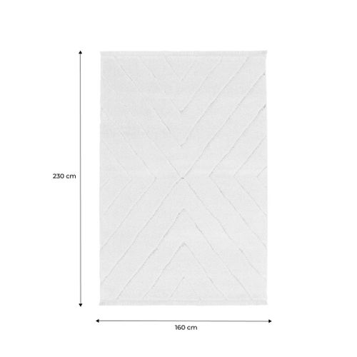 Tapis Intérieur Tufté Avec Légers Reliefs Crème. 160 X 230cm