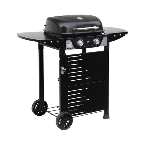 Barbecue Électrique Noir 2 Brûleurs. Acier Émaillé 2300 W. L 100 X P 61 X H 121.5 Cm