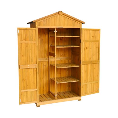 Abri De Jardin 105 Cm En Bois. 6 Espaces De Rangement. L 105x P 55.5 X H 178.5cm