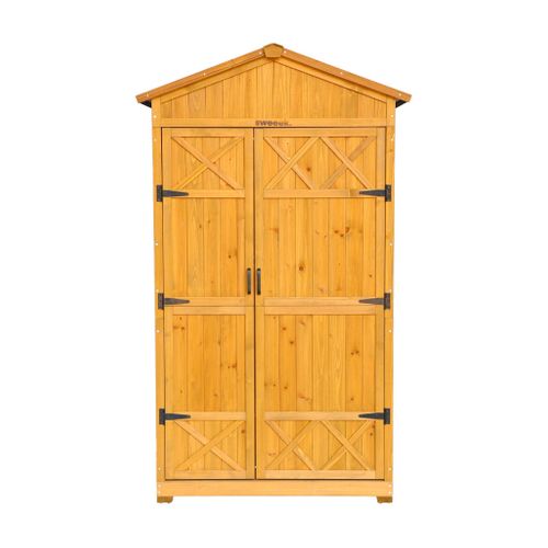 Abri De Jardin 105 Cm En Bois. 6 Espaces De Rangement. L 105x P 55.5 X H 178.5cm