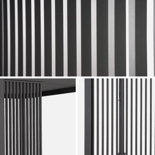 Triomphe Persienne Verticale Pour Pergola 3m. Aluminium. Panneau Brise Vue. Anthracite