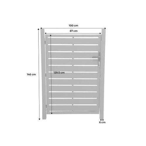 Portillon De Jardin 100 X 146 Cm En Aluminium Anthracite Avec Serrure Et Poignée. Anthracite.