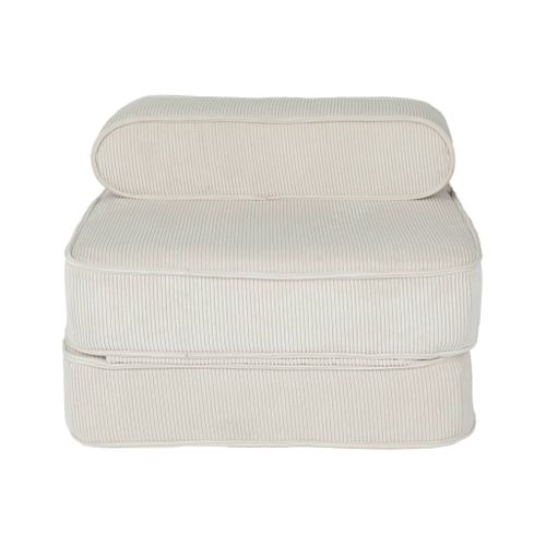 Fauteuil Enfant En Velours Côtelé Dépliable. Couleur Crème. L 66 X P 62 X H 43.5 Cm