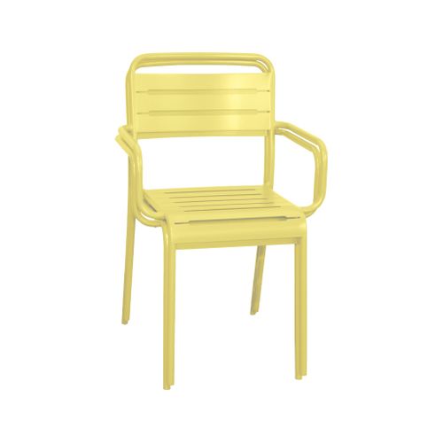 Lot De 2 Fauteuils De Jardin Acier. 2 Places. Jaune. Amelia. L50.4 X P53 X H79.5cm