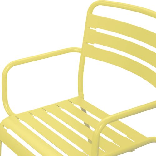 Lot De 2 Fauteuils De Jardin Acier. 2 Places. Jaune. Amelia. L50.4 X P53 X H79.5cm