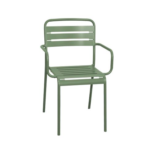 Lot De 2 Fauteuils De Jardin Acier. 2 Places. Vert. Amelia. L50.4 X P53 X H79.5cm