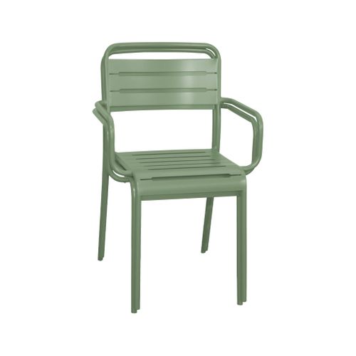 Lot De 2 Fauteuils De Jardin Acier. 2 Places. Vert. Amelia. L50.4 X P53 X H79.5cm