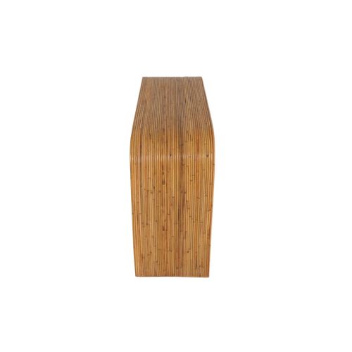 Console En Rotin Naturel. 110cm. Bords Arrondis. L 110 X P 35 X H 75cm