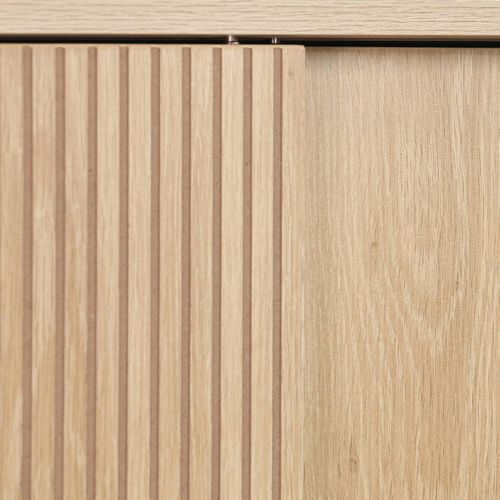 Etagère / Meuble Wc Linear Avec Portes Coulissantes. 3 Espaces De Rangement. Naturel. 64 X 20 X 180