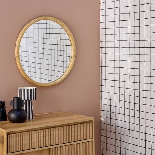 Miroir Rond En Bois De Pin Ø60cm Georgia Naturel