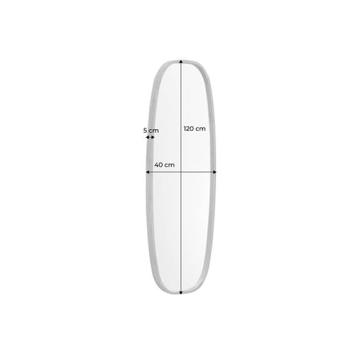 Miroir Rectangulaire Jamie En Bois D'hévéa. Bords Arrondis. Couleur Bois Clair. 120 Cm