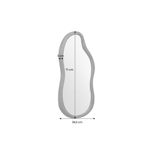 Miroir Organique Austin En Bois D'hévéa. Couleur Noyer. 70 Cm