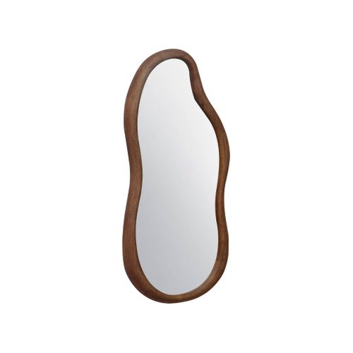 Miroir Organique Austin En Bois D'hévéa. Couleur Noyer. 70 Cm