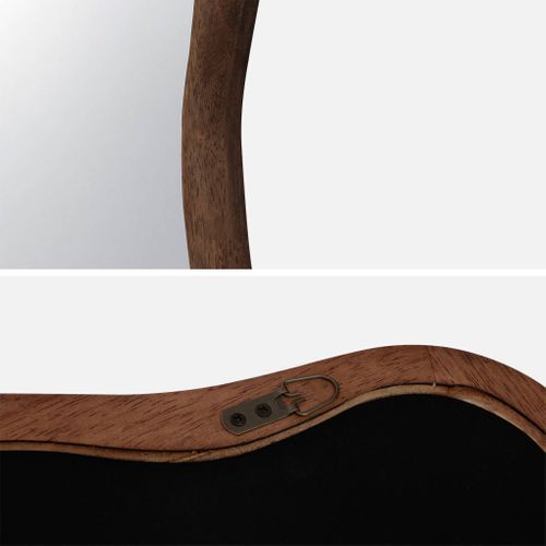Miroir Organique Austin En Bois D'hévéa. Couleur Noyer. 70 Cm