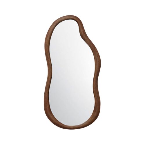 Miroir Organique Austin En Bois D'hévéa. Couleur Noyer. 90 Cm