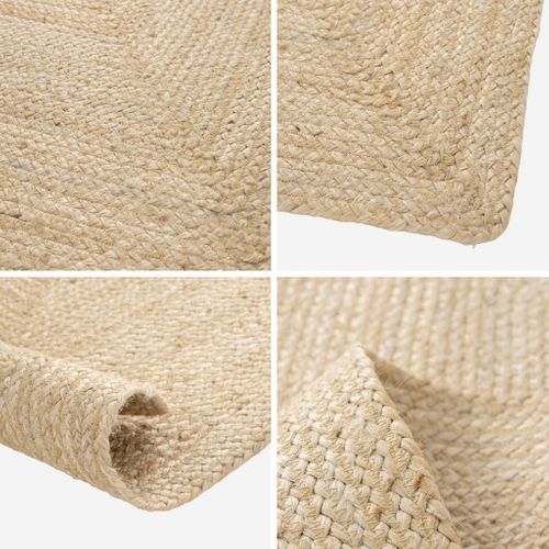 Tapis Intérieur Padma Rectangulaire Jute. Naturel. Différentes Tailles. Tissé Plat