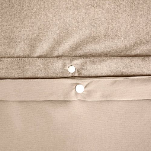 Parure De Lit Espiga Grège 2 Places. Réversible. Bi-matière. 260 X 240 Cm