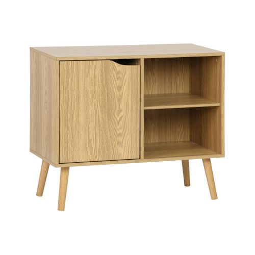 Buffet De Rangement Effet Frêne 1 Porte. 2 Étagères. Buffet Bas. 80cm