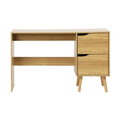 Bureau à 2 Tiroirs Effet Frêne
